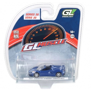 Greenlight 1:64 Corvette Stingray Convertible 2021 elkhart lake blue